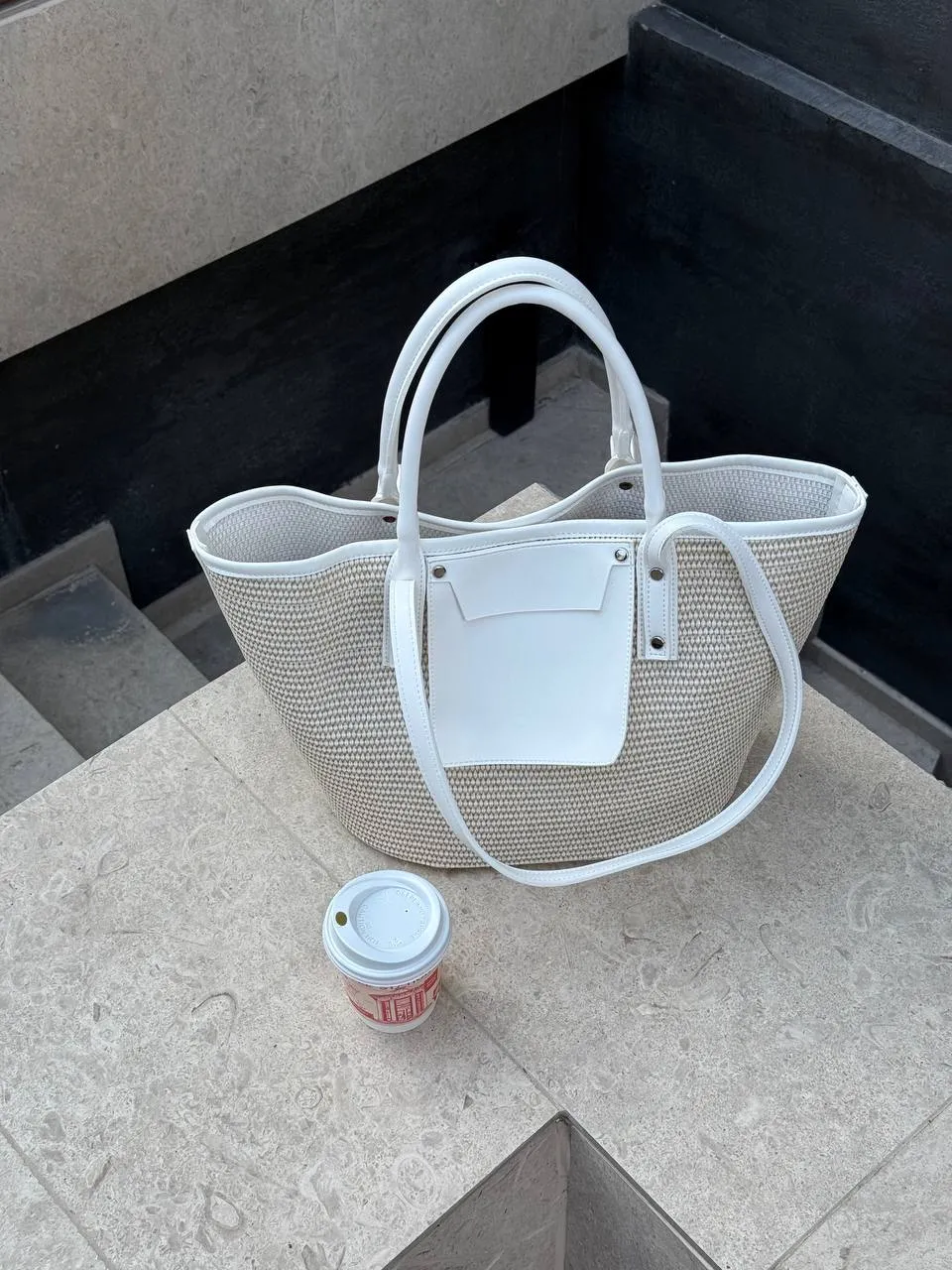 STRAW BAG WHITE